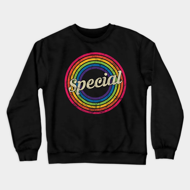 Special - Retro Rainbow Faded-Style Crewneck Sweatshirt by MaydenArt